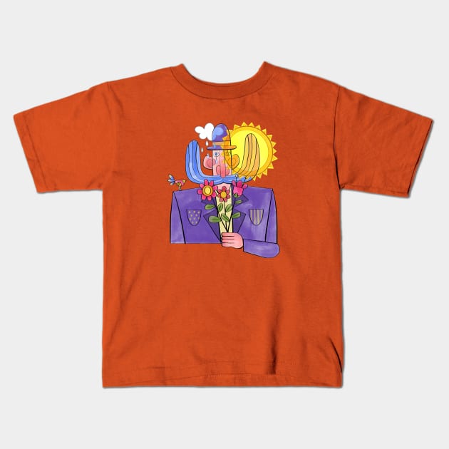 man with big mustache Kids T-Shirt by Sunshine Corner